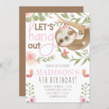 Niedlich Sloth Girl Birthday