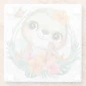 Niedlich Sloth Glasuntersetzer (Rückseite)