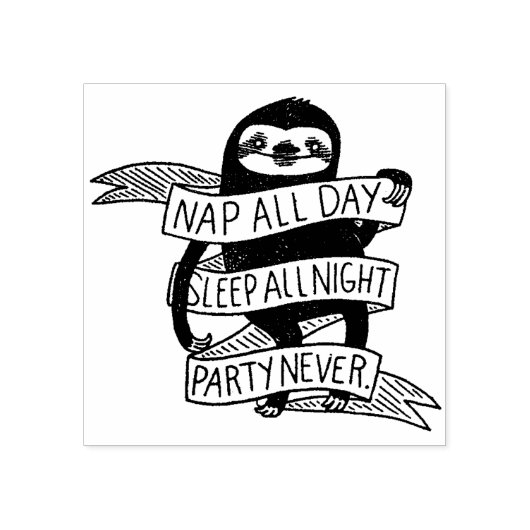 Niedlich Sloth Gummistempel (Prägung)