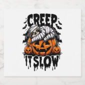 Niedlich Sloth Happy Halloween Schaumweinetikett (Einzelnes Label)