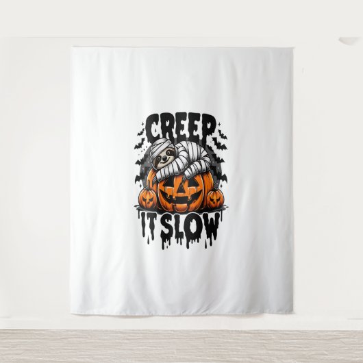 Niedlich Sloth Happy Halloween Wandteppich (Vorderseite)