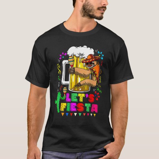 Niedlich Sloth Holding Beer Cinco De Mayo Mexiko T T-Shirt (Vorderseite)