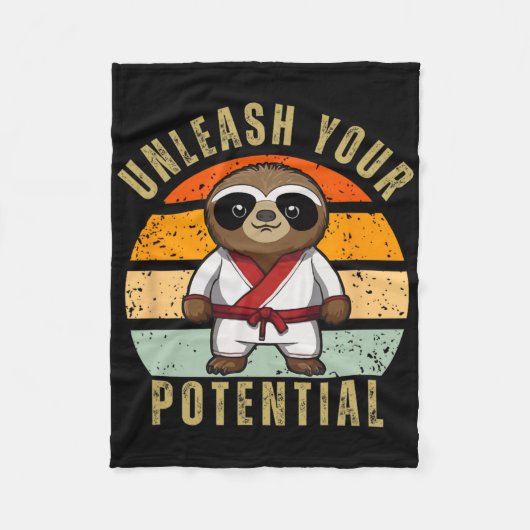 Niedlich Sloth Japanischer Selbstverteidigungskara Fleecedecke (Vorderseite)