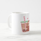 Niedlich Sloth Lieben Boba Tea Kaffeetasse (Vorderseite Links)