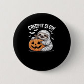 Niedlich Sloth Lovers Funny Halloween Pumpkin Esse Button (Vorderseite)