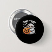 Niedlich Sloth Lovers Funny Halloween Pumpkin Esse Button (Vorne & Hinten)