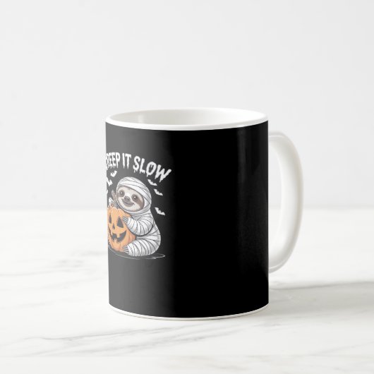 Niedlich Sloth Lovers Funny Halloween Pumpkin Esse Kaffeetasse (VorderseiteRechts)