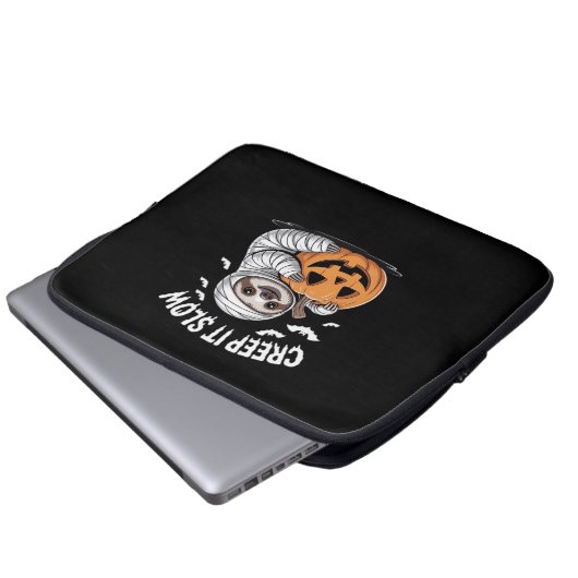 Niedlich Sloth Lovers Funny Halloween Pumpkin Esse Laptopschutzhülle (Vorne Knopf)