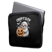 Niedlich Sloth Lovers Funny Halloween Pumpkin Esse Laptopschutzhülle (Vorderseite Links)