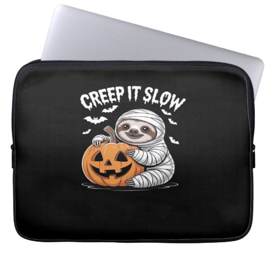 Niedlich Sloth Lovers Funny Halloween Pumpkin Esse Laptopschutzhülle (Vorderseite)