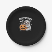 Niedlich Sloth Lovers Funny Halloween Pumpkin Esse Pappteller (Vorderseite)