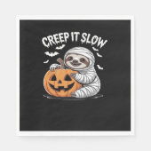 Niedlich Sloth Lovers Funny Halloween Pumpkin Esse Serviette (Vorderseite)