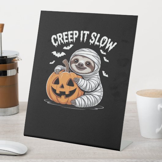 Niedlich Sloth Lovers Funny Halloween Pumpkin Esse Sockelschild (In Situ)