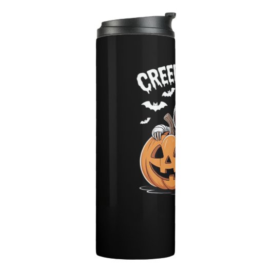 Niedlich Sloth Lovers Funny Halloween Pumpkin Esse Thermosbecher (Nach links gedreht)