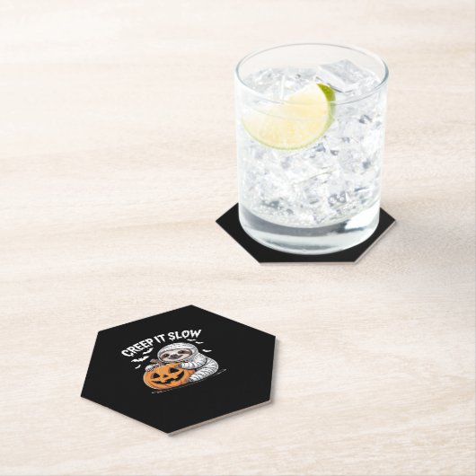 Niedlich Sloth Lovers Funny Halloween Pumpkin Esse Untersetzer (Vor Ort)