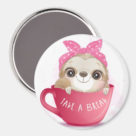 Niedlich Sloth Magnet (Vorderseite/Rückseite)