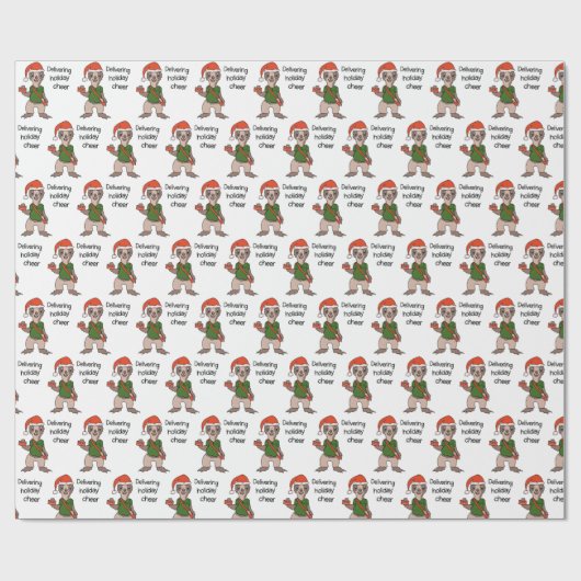 Niedlich Sloth Mail Man Weihnachten Geschenkpapier (Flach)