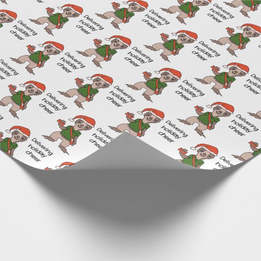 Niedlich Sloth Mail Man Weihnachten Geschenkpapier (Ecke)