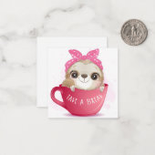 Niedlich Sloth Mitteilungskarte (Vorderseite/Rückseite Beispiel)