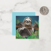 Niedlich Sloth Mitteilungskarte (Vorderseite/Rückseite Beispiel)