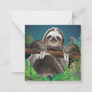 Niedlich Sloth Mitteilungskarte