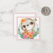 Niedlich Sloth Mitteilungskarte (Vorderseite/Rückseite Beispiel)