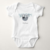 Niedlich Sloth Personalisiert Baby Strampler (Vorderseite)