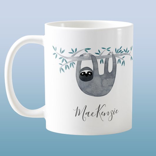 Niedlich Sloth Personalisiert Kaffeetasse