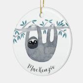 Niedlich Sloth Personalisiert Keramik Ornament (Links)