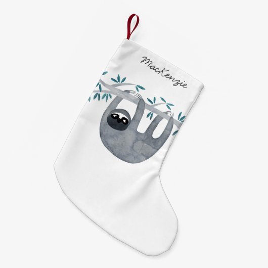 Niedlich Sloth Personalisiert Kleiner Weihnachtsstrumpf (Vorderansicht (hängend))
