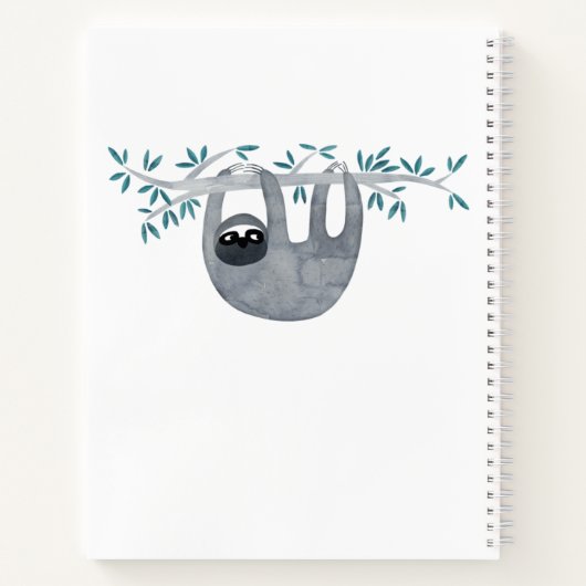 Niedlich Sloth Personalisiert Notizblock (Rückseite)