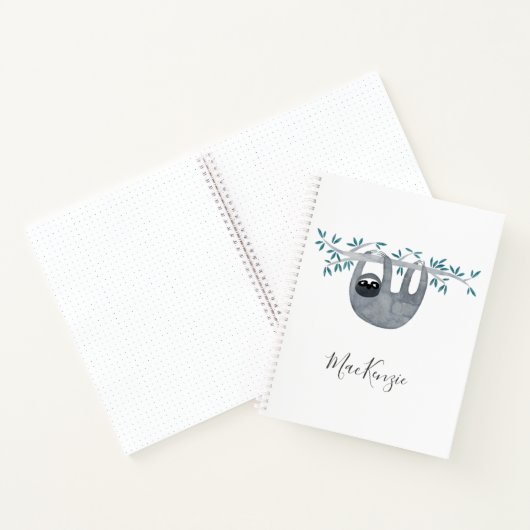 Niedlich Sloth Personalisiert Notizblock (Innenseite)