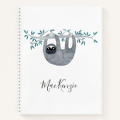 Niedlich Sloth Personalisiert Notizblock (Vorderseite)