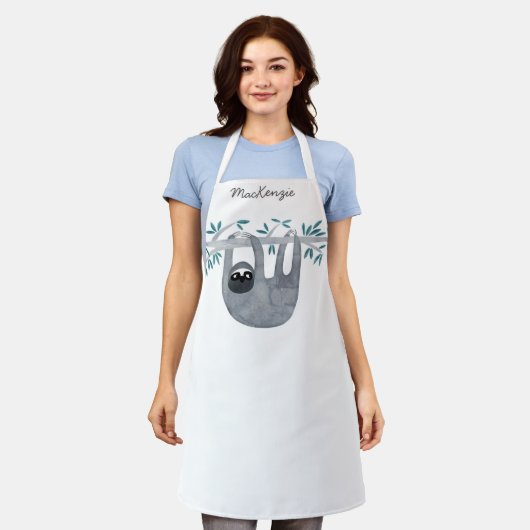 Niedlich Sloth Personalisiert Schürze (Getragen)