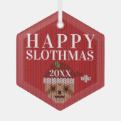 Niedlich Sloth Personalisiert Year Happy Slothmas  Ornament Aus Glas (Vorderseite)