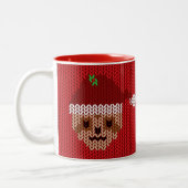 Niedlich Sloth Personalisierter Weihnachtsfeiertag Zweifarbige Tasse (Links)