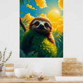 Niedlich Sloth Poster (Küche)