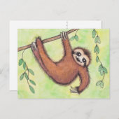 Niedlich Sloth Postkarte (Vorne/Hinten)