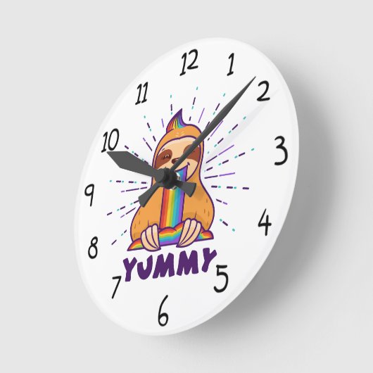 Niedlich Sloth Runde Wanduhr (Winkel)