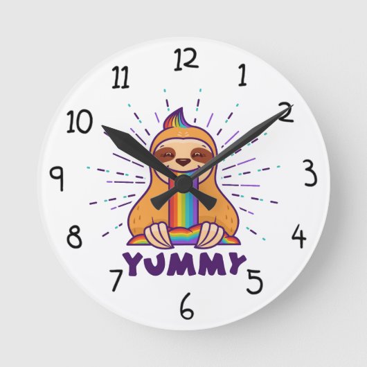 Niedlich Sloth Runde Wanduhr (Vorderseite)
