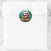 Niedlich Sloth Runder Aufkleber (Tasche)