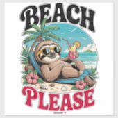 Niedlich Sloth Summertime Aufkleber (Blatt)