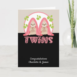 Niedlich Sloth Two Girls Neue Zwillingsbabys Karte