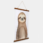 Niedlich Sloth Wandteppich Mit Holzrahmen (Gewinkelt)