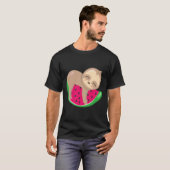 Niedlich Sloth Watermelon T-Shirt (Vorne ganz)