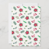 Niedlich Sloth Weihnachtsmannmütze Poinsettias Wei Einladung (Rückseite)