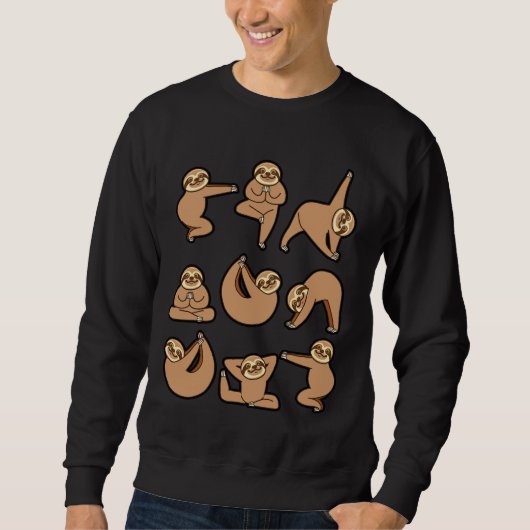 Niedlich Sloth Yoga Sweatshirt (Vorderseite)