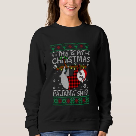Niedlich Slothmas Sloth Lover Ugly Christmas Sweat Sweatshirt (Vorderseite)
