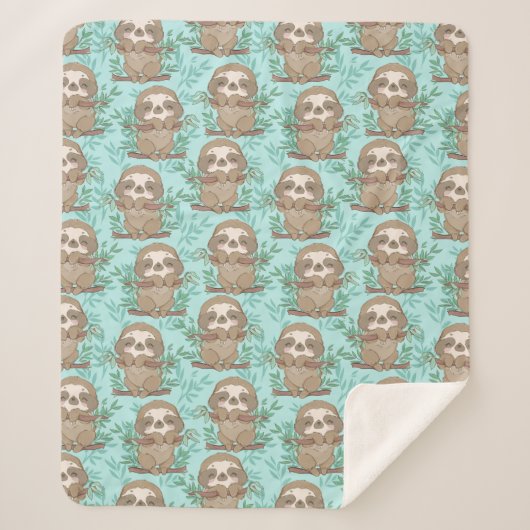 Niedlich Sloths Sherpa Blanket Sherpadecke (Vorderseite)