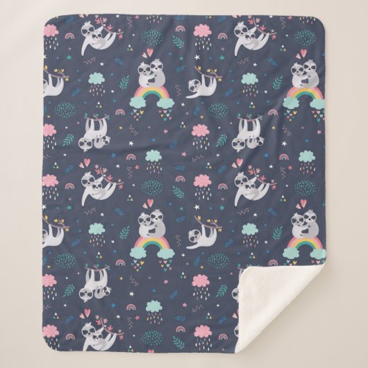 Niedlich Sloths Sherpa Blanket Sherpadecke (Vorderseite)